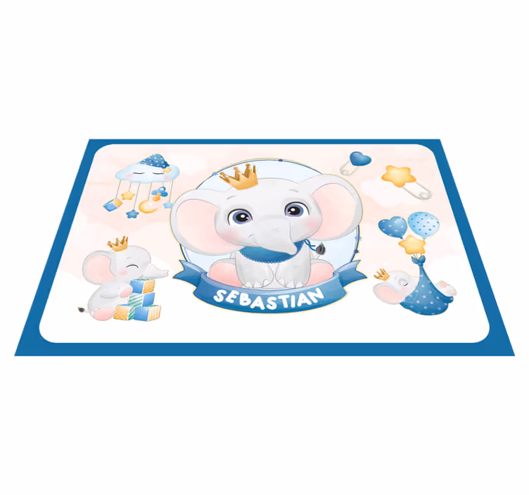 Kinder placemat schattige olifantenillustratie - TenStickers
