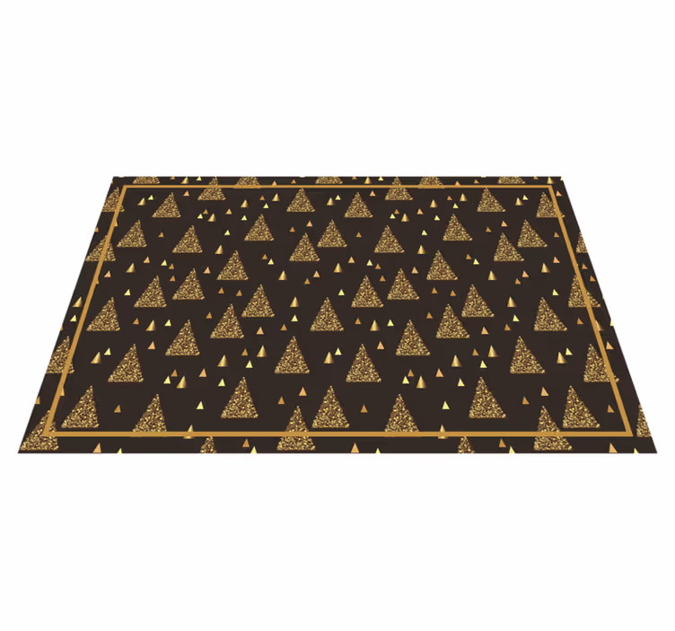 Kerstmis placemat elegante gouden kerstbomen - TenStickers