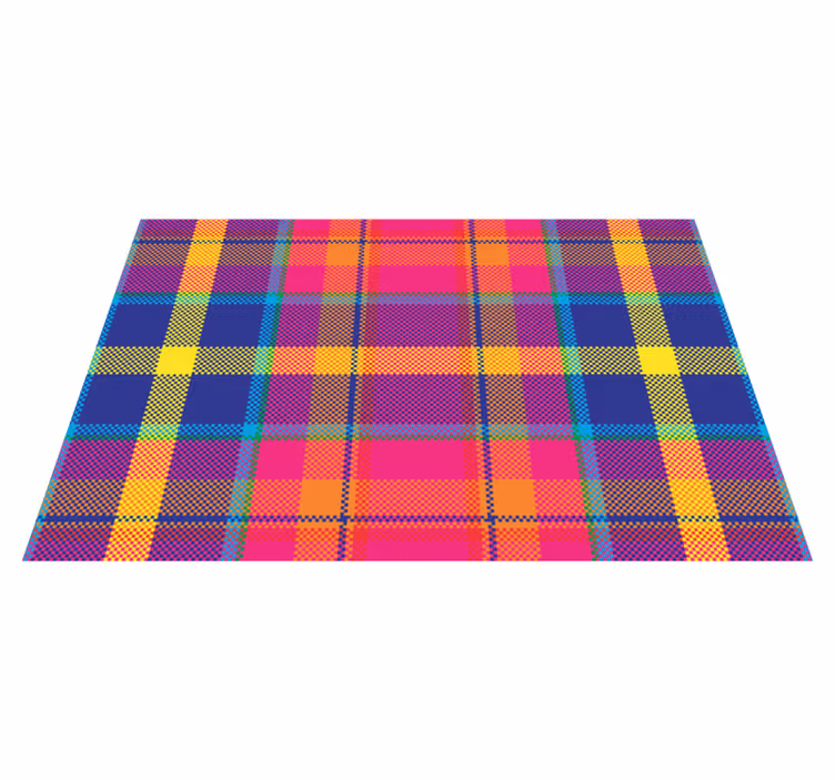 Houten placemat kleurrijk ruitpatroon - TenStickers