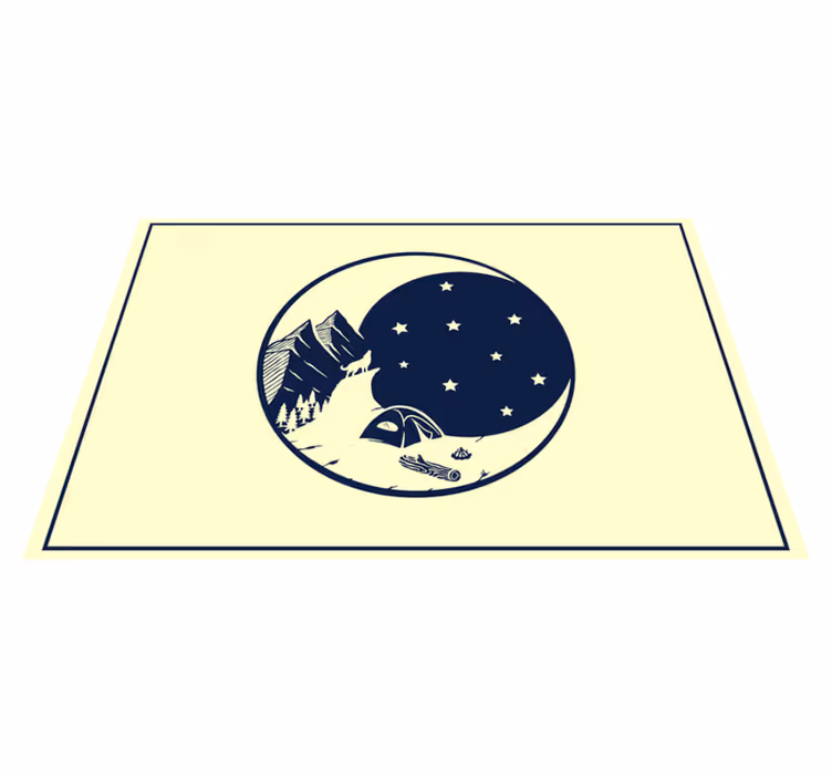 Originele placemat bergcamping scène - TenStickers