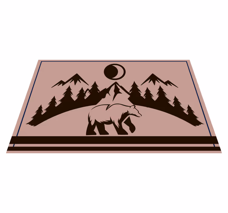 Placemat met naam beren silhouet scene - TenStickers