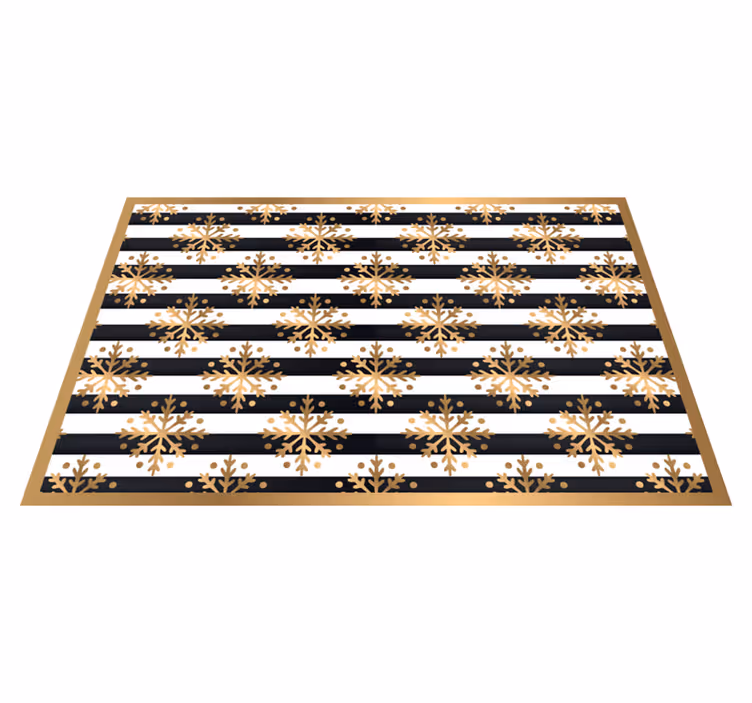 Kerstmis placemat gouden sneeuwvlokkenpatroon - TenStickers