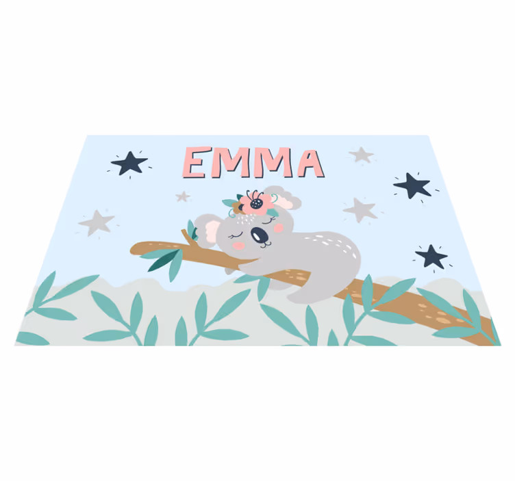 Kinder placemat Schattige koala voor meisje met naam - TenStickers