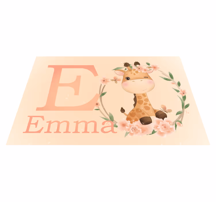 Kinder placemat schattig giraffe karakter - TenStickers
