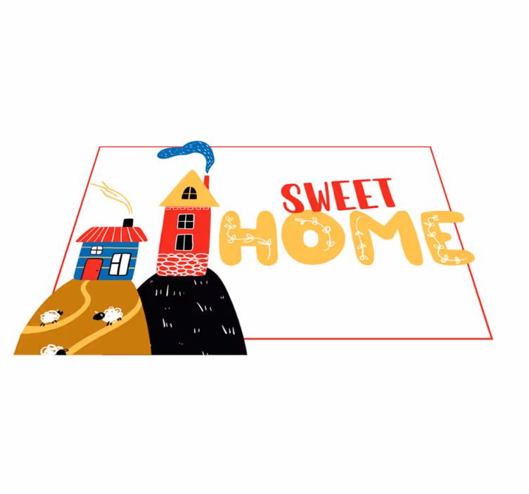 Kinder placemat kleurrijke huis scene - TenStickers