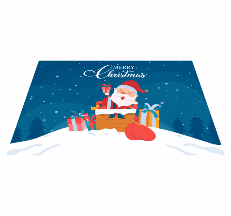 Kerstmis placemat kerstman cadeaus - TenStickers