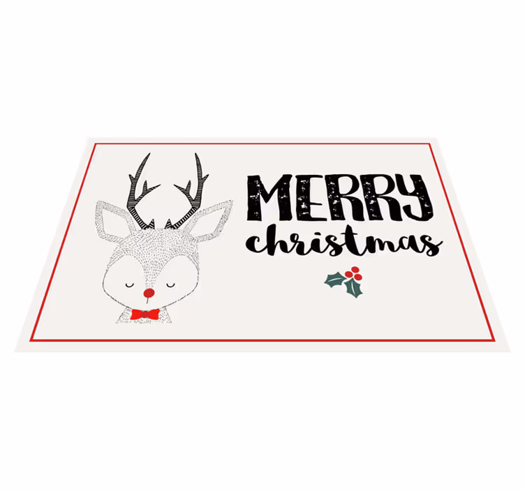 Kerstmis placemat vrolijke rendier illustratie - TenStickers