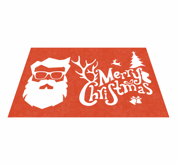 Kerstmis placemat met kerstman met bril - TenStickers