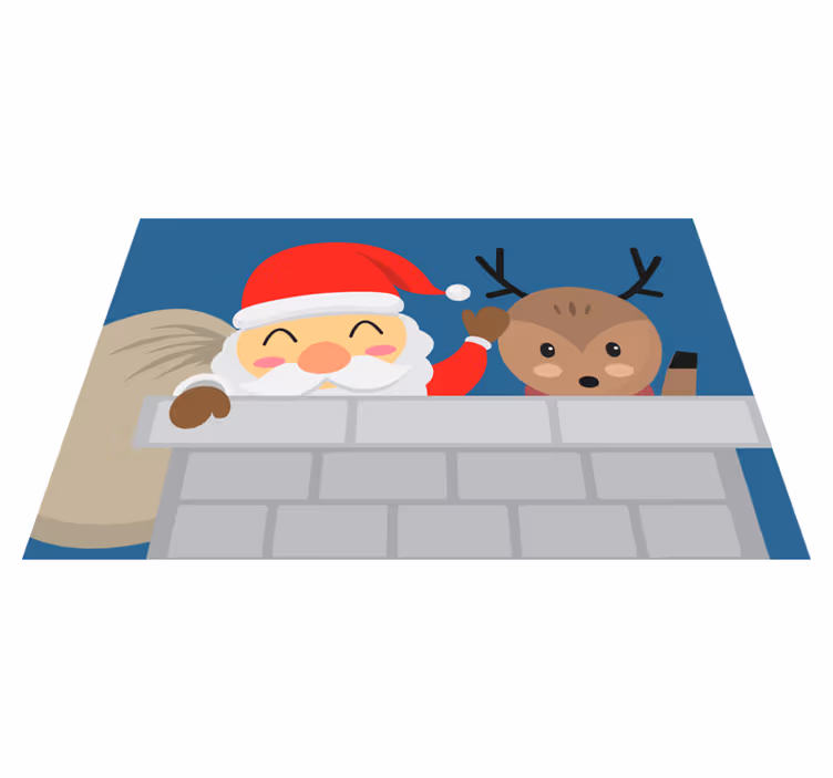 Kerstmis placemat kerstman rendier - TenStickers