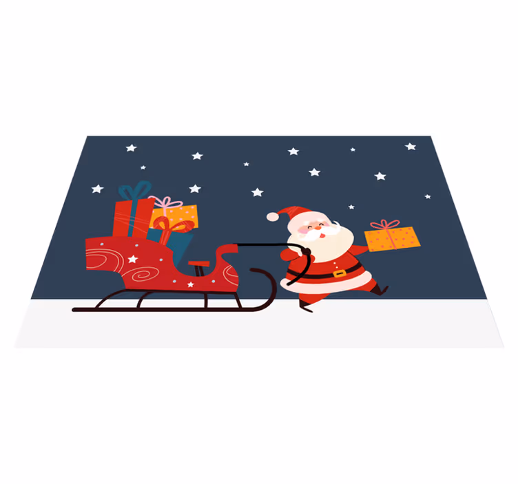 Kerstmis placemat cadeau's uit de slee van de kerstman - TenStickers