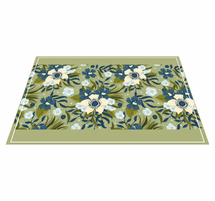 Houten placemat met bloemenpatroon achtergrond - TenStickers