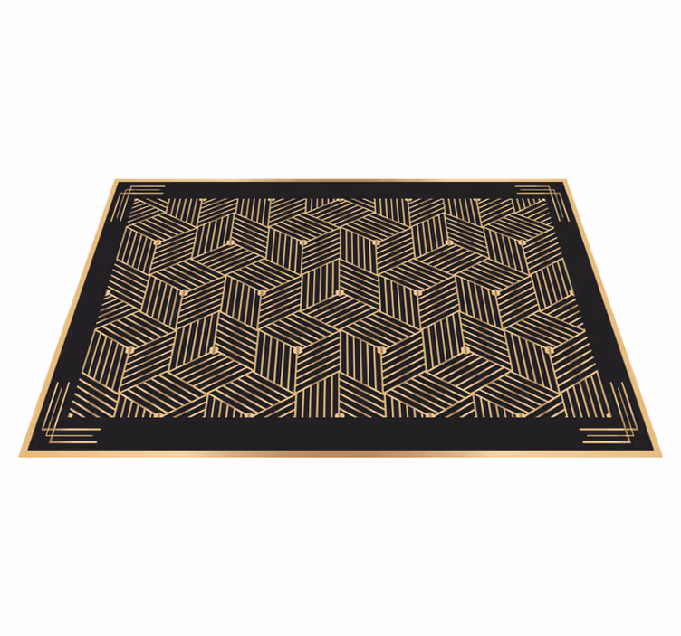 Houten placemat met geometrisch gouden patroon - TenStickers