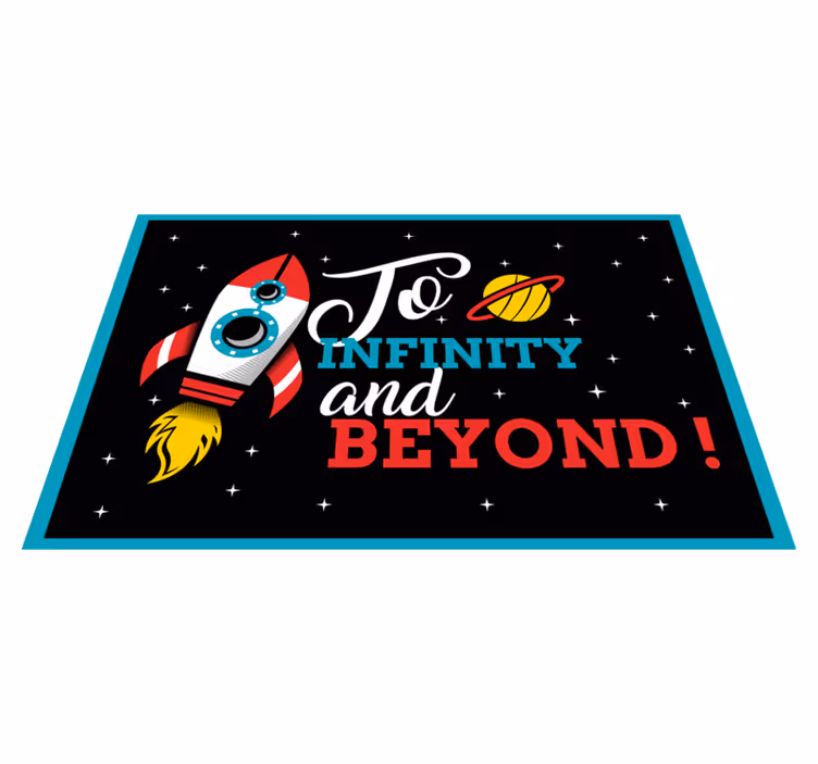 Placemat met tekst raket naar oneindigheid - TenStickers