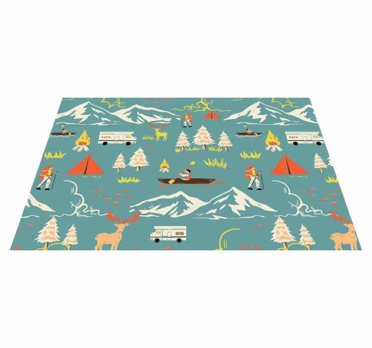 Kinder placemat buitenavontuur scène - TenStickers