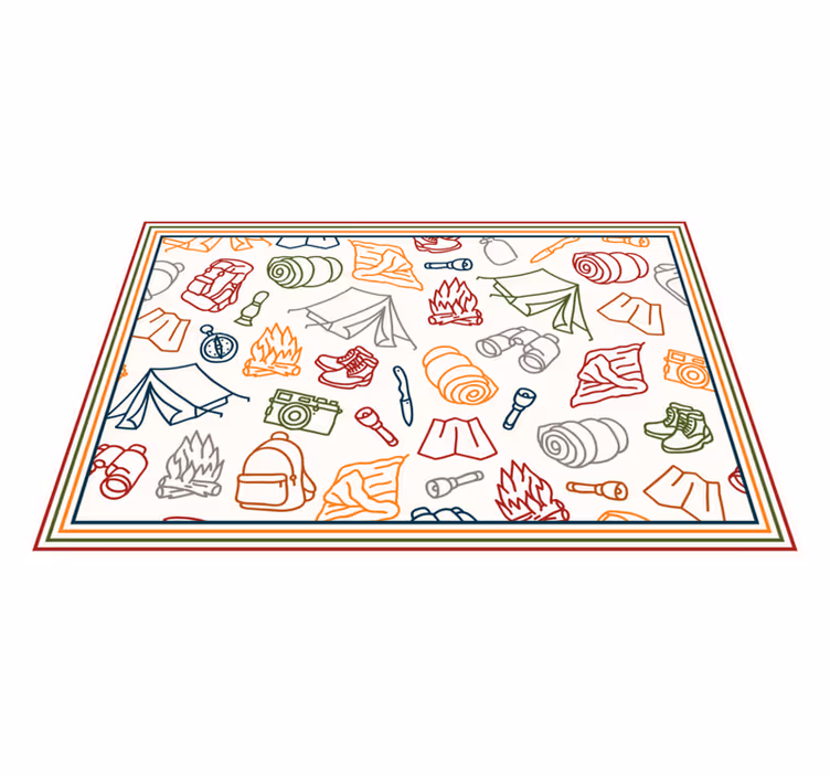 Originele placemat camping avontuur iconen - TenStickers