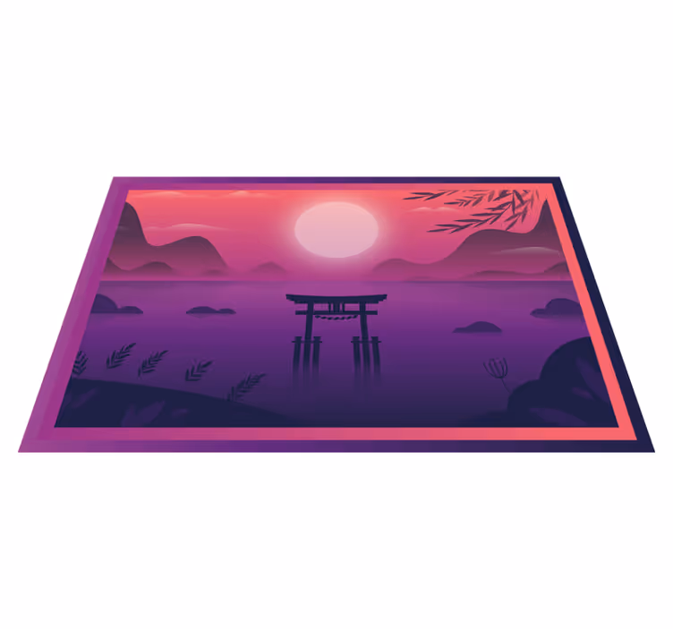 Moderne placema serene zonsondergang landschap - TenStickers