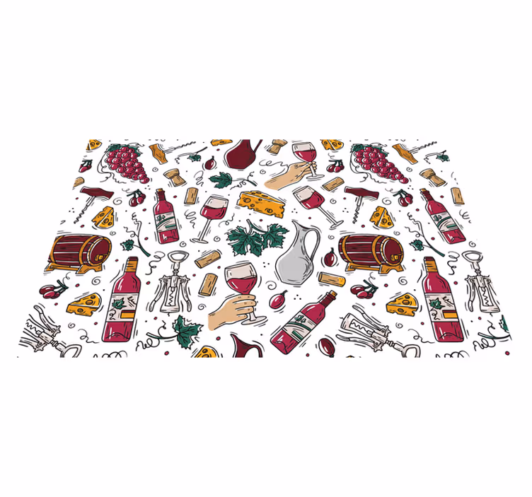 Originele placemat thema wijn en kaas - TenStickers