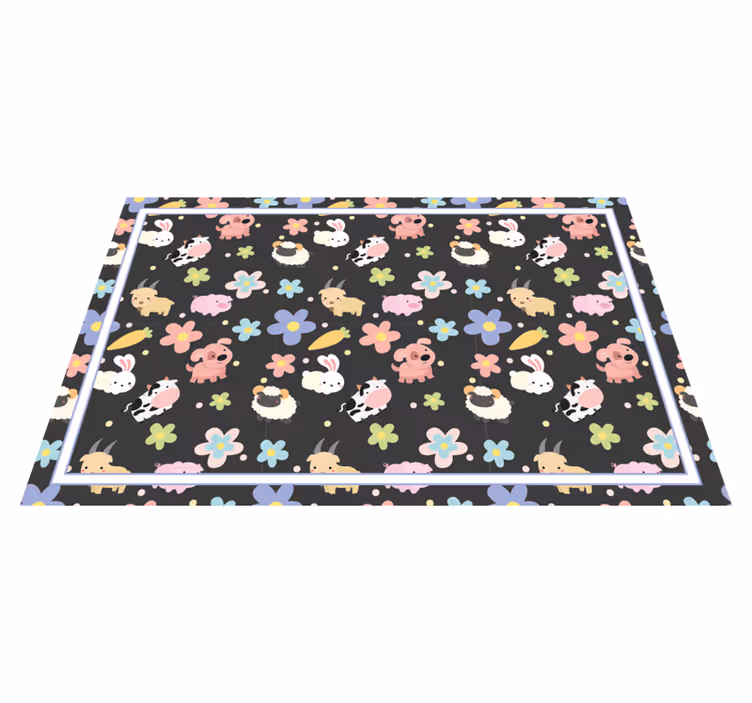 Kinder placemat met schattige dierillustraties - TenStickers