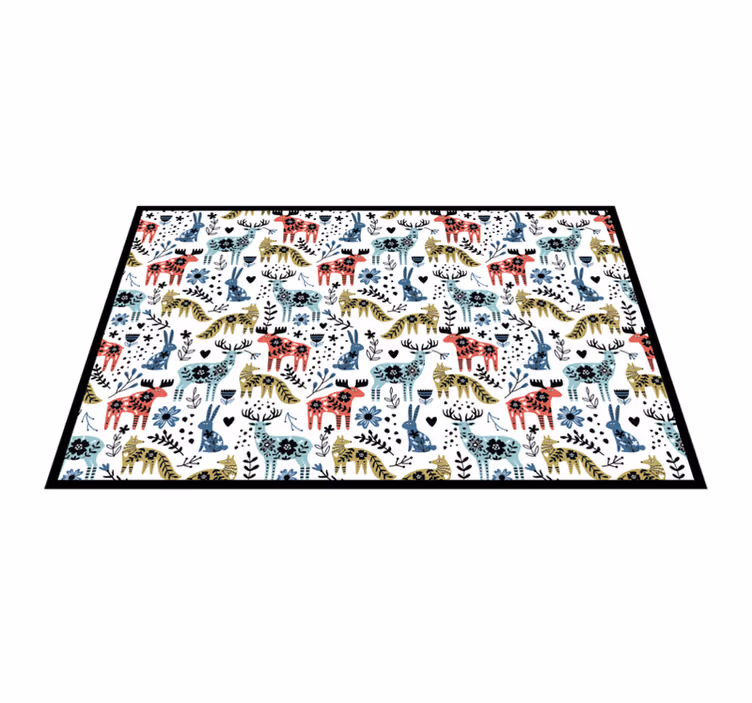 Kinder placemat met speelse dierenpatroon - TenStickers