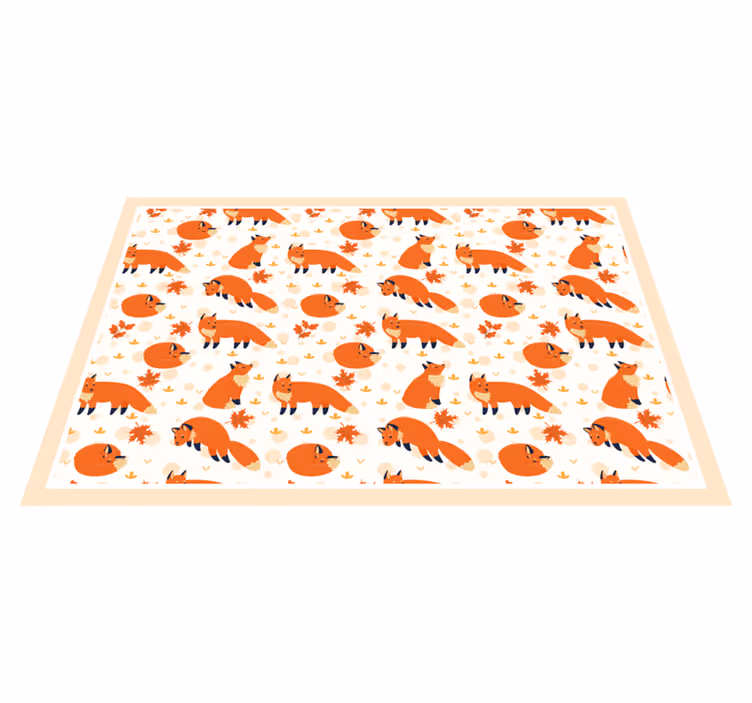 Kinder placemat vrolijke vos patroontjes - TenStickers