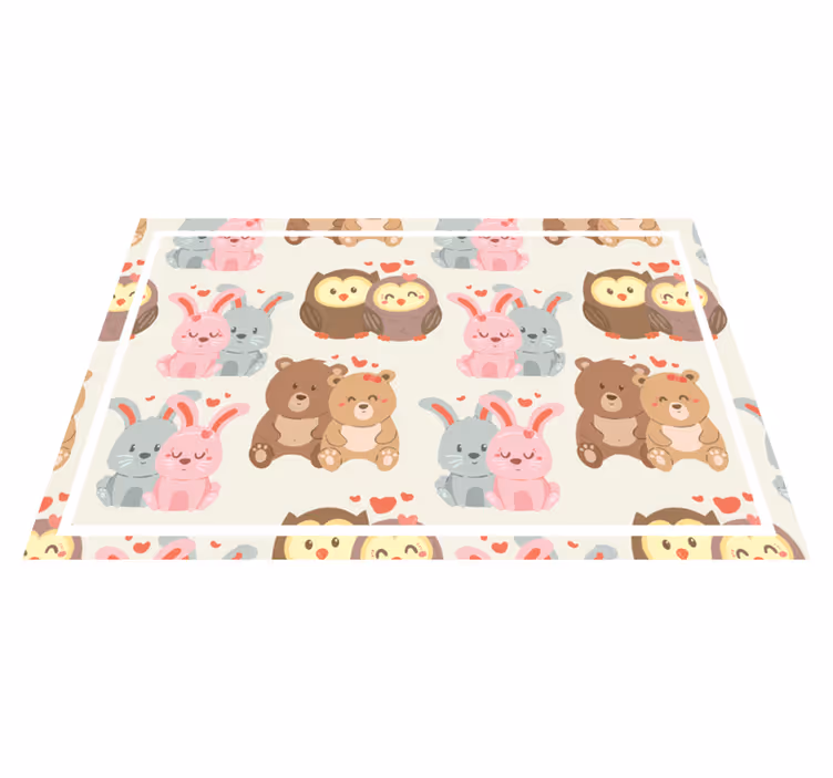 Kinder placemat schattige dieren stellen - TenStickers