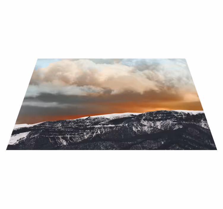 Houten placemat bergzonsondergang horizon - TenStickers