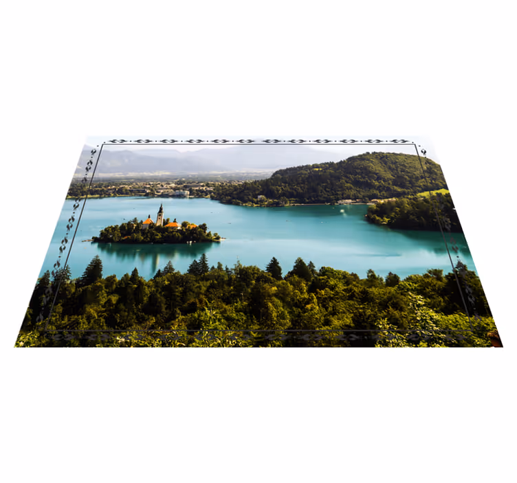 Moderne placema serene uitzicht op het meer - TenStickers