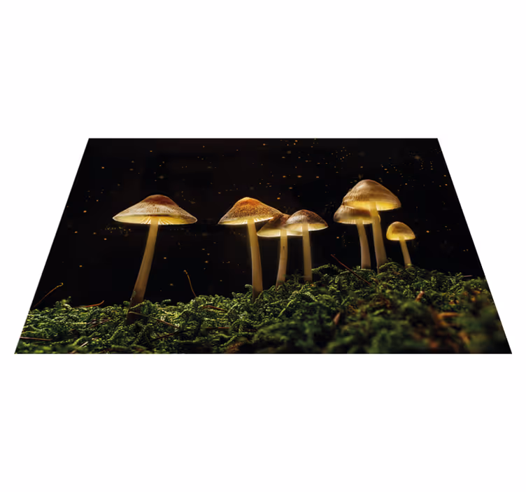 Originele placemat paddenstoelen in de nacht - TenStickers