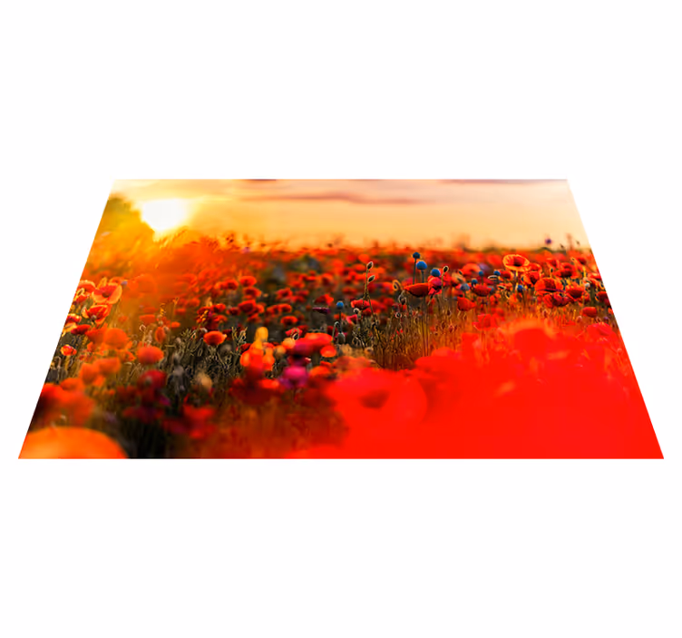 Houten placemat poppy field sereniteit - TenStickers