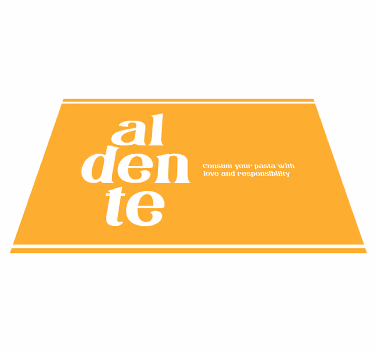 Placemat met tekst aldente kookherinnering - TenStickers