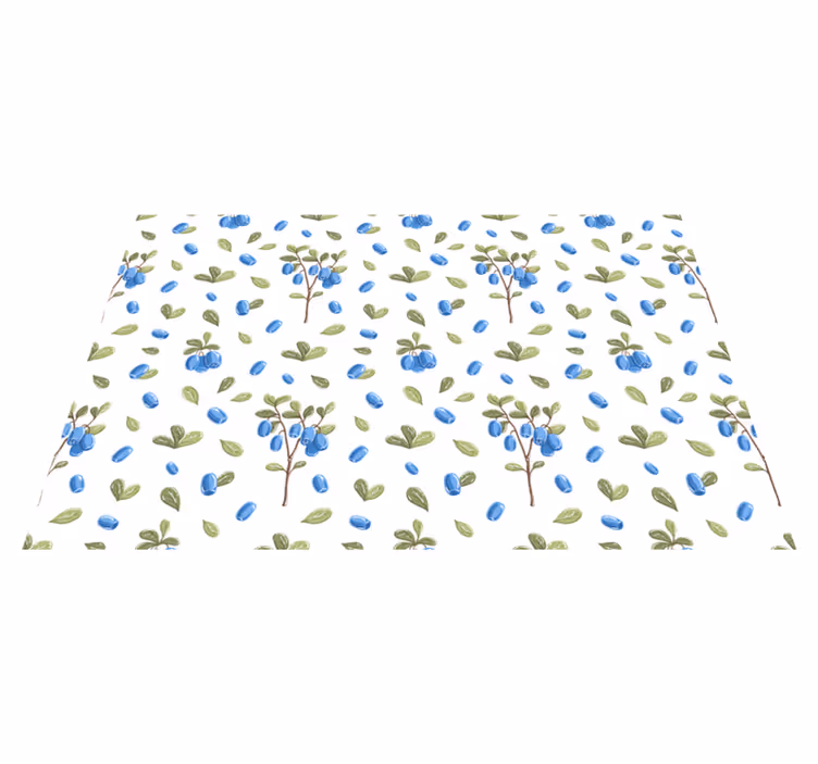 Houten placemat botanisch blauw patroon - TenStickers