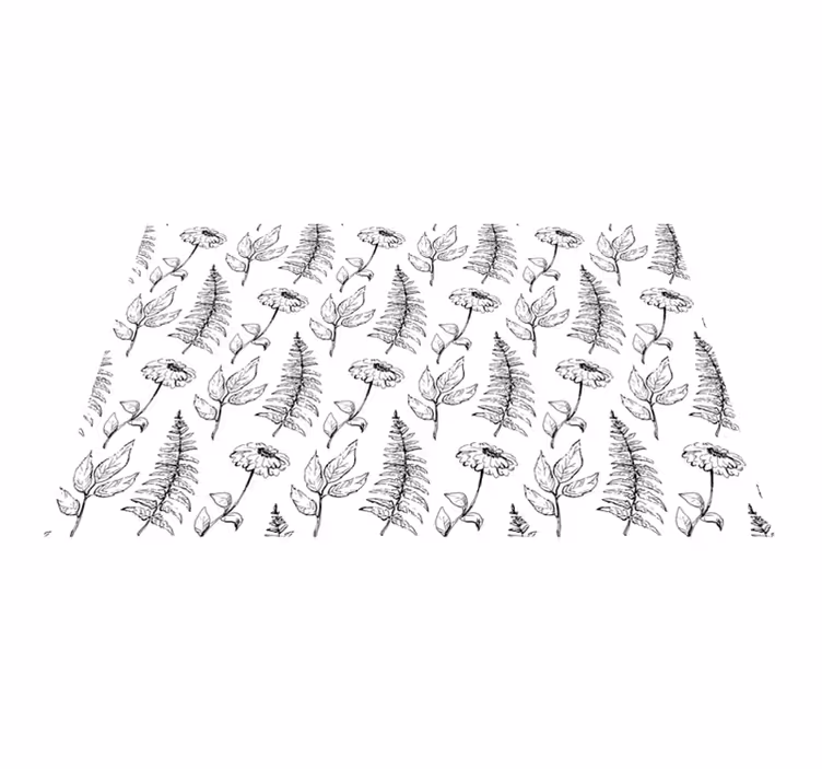 Houten placemat met botanische print achtergrond - TenStickers