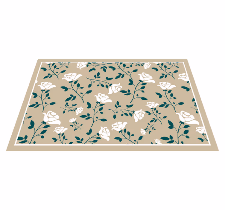Houten placemat met bloemig groen patroon - TenStickers