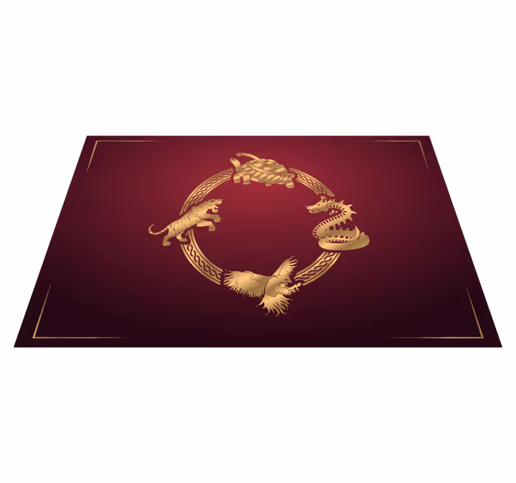 Originele placemat gouden dieren emblemen - TenStickers