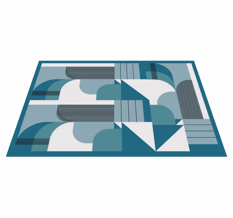 Moderne placemat met geometrische teal patronen - TenStickers