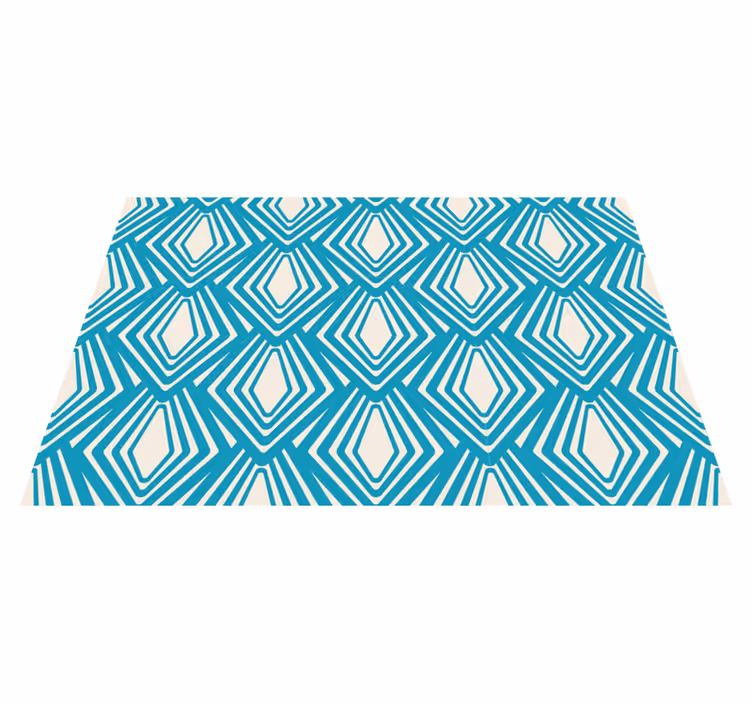 Geometrisch blauw patroon moderne placema - TenStickers