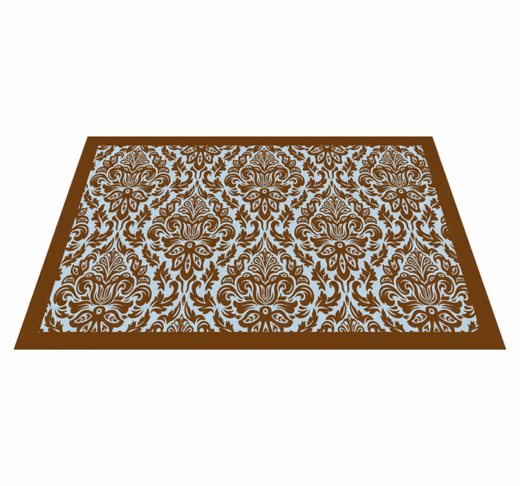 Houten placemat met ingewikkeld bloemenembleem - TenStickers