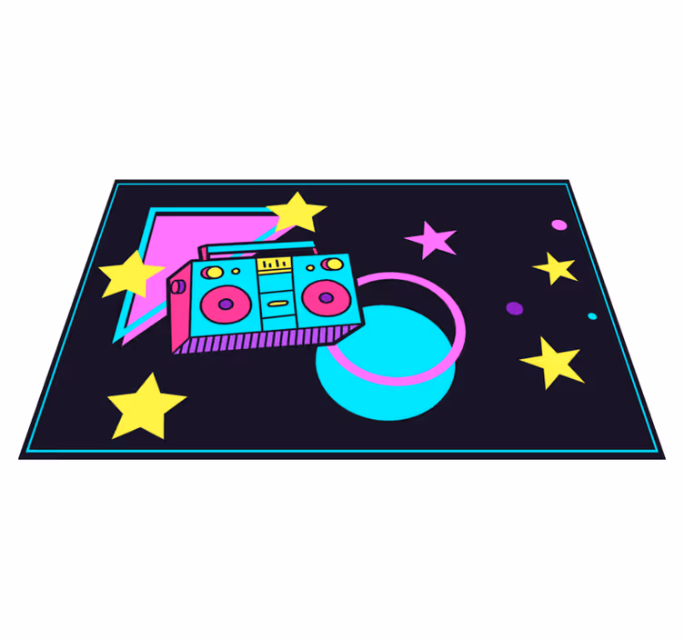 Originele placemat kleurrijke retro boom box - TenStickers