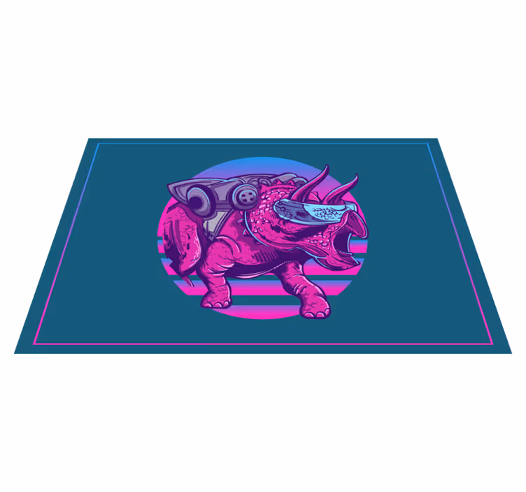 Originele placemat met gestileerd rhinosaur karakter - TenStickers