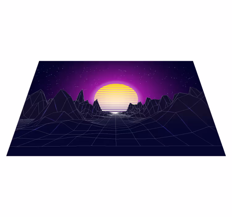 Moderne placema geometrisch zonsopgang landschap - TenStickers