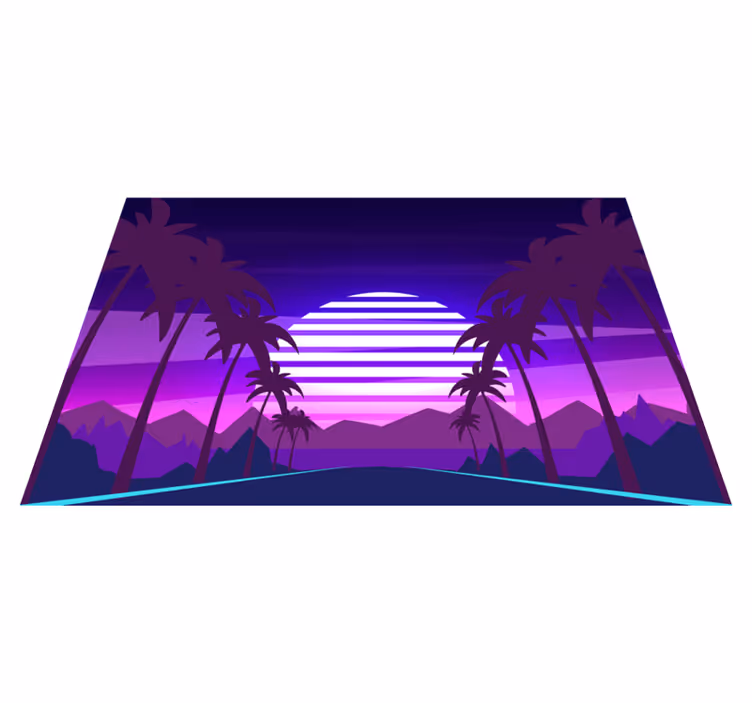 Moderne placema tropische zonsondergang scenery - TenStickers