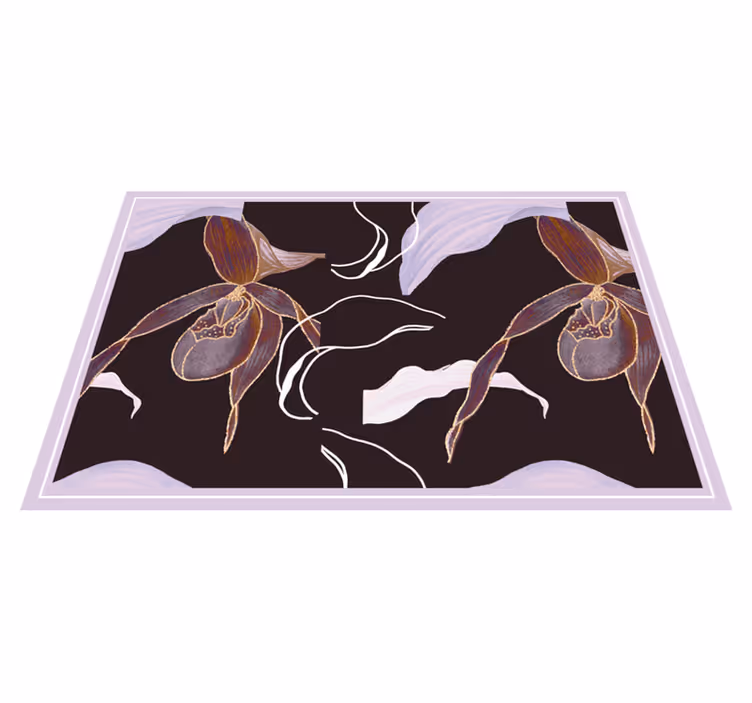 Elegante placemat met orchideeënbloemenpatroon - TenStickers