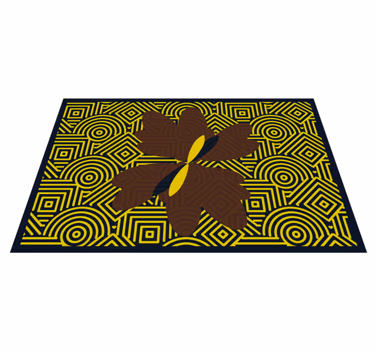 Houten placemat abstract geometrische bloem - TenStickers