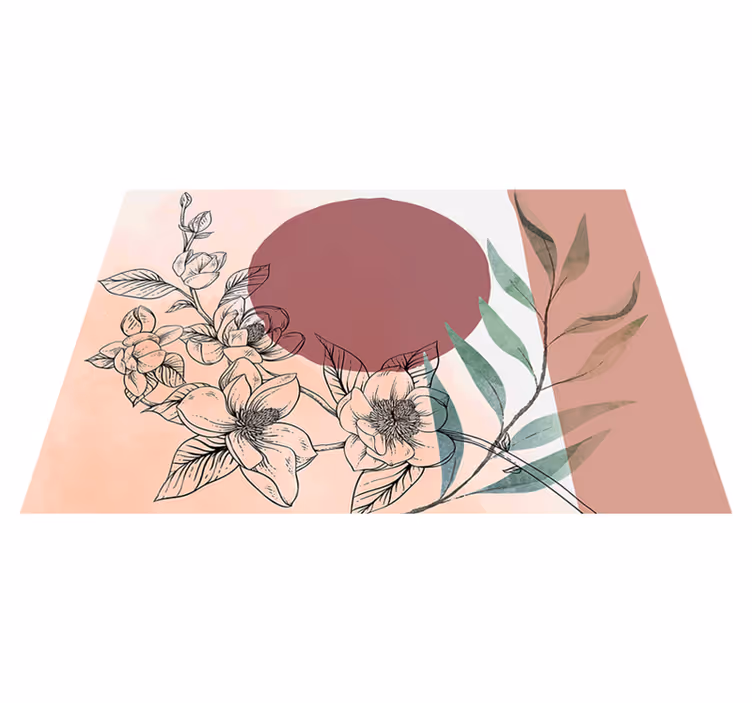 Moderne placemat bloemig minimalistisch accent - TenStickers