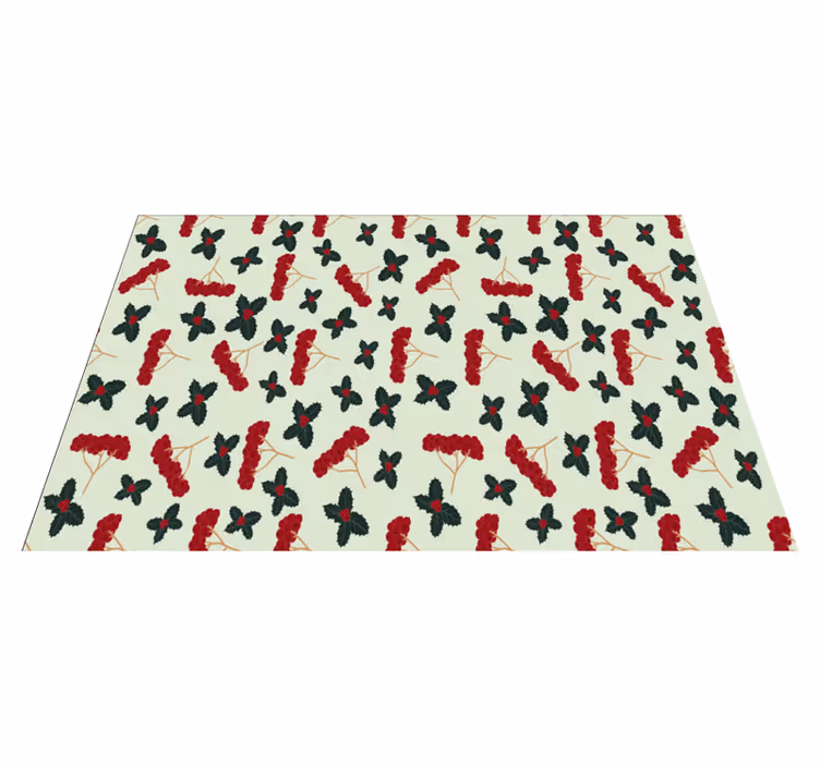 Kerstmis placemat bessenpatroon elementen - TenStickers