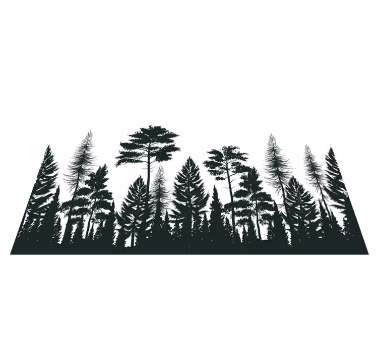 Houten placemat silhouet bospatroon - TenStickers