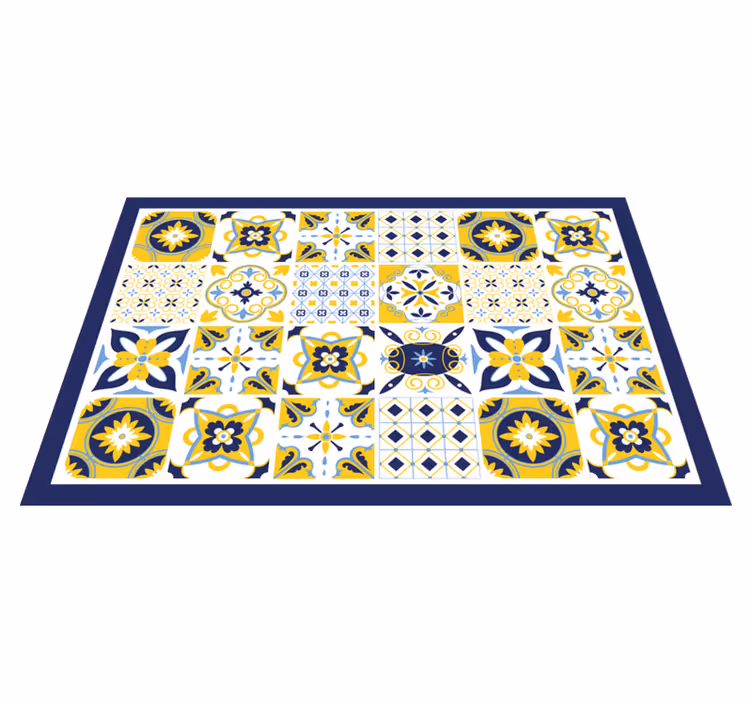 Houten placemat met kleurrijke tegelpatronen - TenStickers