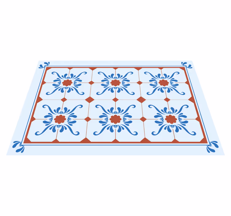 Houten placemat met vintage bloemenpatroon - TenStickers