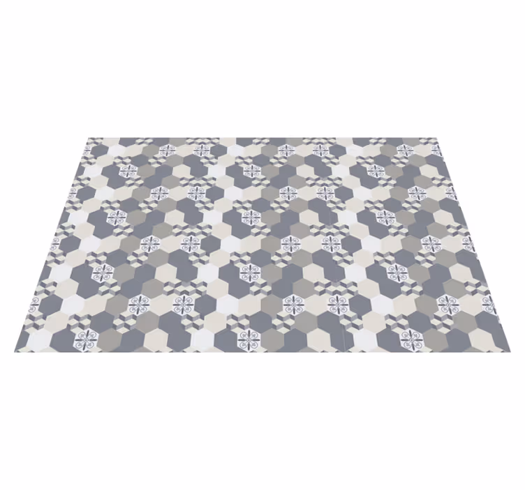 Houten placemat geometrisch hexagon patroon - TenStickers