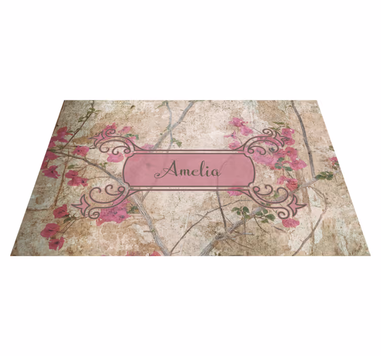 Placemat met naam botanische samenstelling persoonlijk - TenStickers